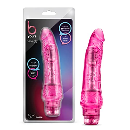 Blush B Yours Vibe #7 - Soft Realistic Multispeed Vibrating Dildo - 8.75 Inch Long - 1.75