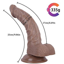 Load image into Gallery viewer, Didldos Realistic Dildo Curved and Firm. Realistic Penis and Suction Cup Base for Hands-Free Play, Adult Sex Toys Vagina G-spot and Anal Fetish 9&quot; (Color : Brown)
