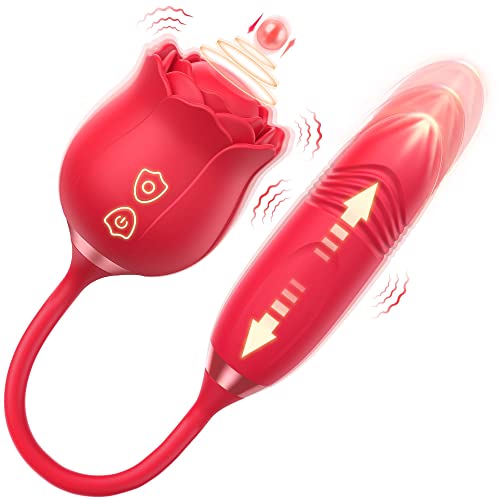 SEVOBAL New Roses Small Toys for Woman Sex Toy Sexual Adult Toy Lick, Washable Dual Head Waterproof Sex Tongue, Rechargeable Clitorals- Stimulator 10 (red1)