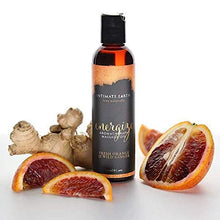 Load image into Gallery viewer, Intimate Earth Massage Oil - Energize - Orange &amp; Ginger 4oz
