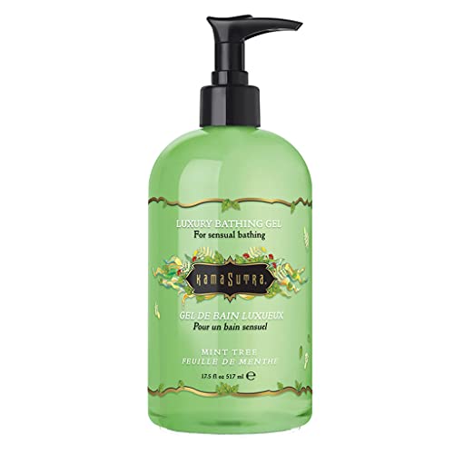 KAMA SUTRA Luxury Bathing Gel  Mint Tree Scent  Ultra Rich, Moisturizing and Soothing With Essential Oils, For Shower or Bath  17.5 fl oz/517 ml