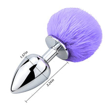 Load image into Gallery viewer, FST Anal Plug Trainer with Imitation Fluffy Bunny Tail, Stainless Steel Butt Plug Role Play Anal Sex Toys for Men Women Couples
