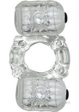 Load image into Gallery viewer, The Macho Crystal Collection Partners Pleasure Ring 7 Function Waterproof Clear
