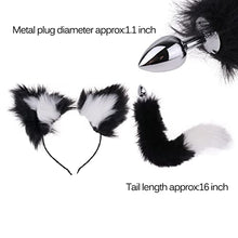 Load image into Gallery viewer, Alvivi Adult Sex Accessories Set,Cat Claw Silicone Tail Ball Butt Plug with Cat Ear Headband for Couple Sex Toys Black&amp;White One Size
