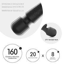 Load image into Gallery viewer, Female Vibrator, G-Spot &amp; Sex Toy, 20 Modes &amp; 8 Speeds Wand Massager, Quiet, Waterproof , USB Rechargeable Vibrator, Hand-Held Cordless Sex Toys Vibrator for Her Pleasure, Female Adult Toy - Black
