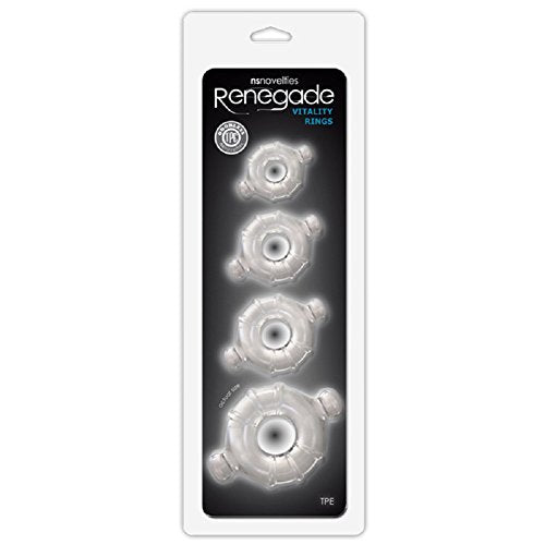 Renegade Vitality Rings (Clear) with Free Bottle of Adult Toy Cleaner