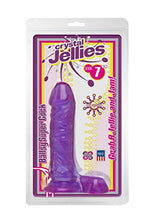 Load image into Gallery viewer, Doc Johnson Crystal Jellies - 7 Inch Ballsy Super Cock - 8 in. Long and 1.8 in. Wide - Balls Provide a Sturdy Base - Dildo - Purple
