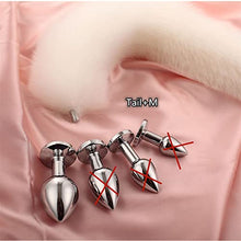 Load image into Gallery viewer, wangbo11 Sexy Fox Tail with Detachable Smooth Touch Metal Prostate Massager Anal Butt Plug Sex Toys for Fetish Cosplay Flirt Accessories (Color : White M)
