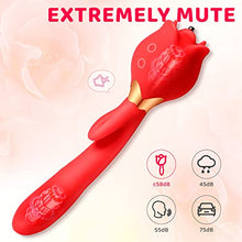 Load image into Gallery viewer, Rose Toy Vibrator for Woman, 3 in 1 Clitoral Stimulator Thrusting G Spot Dildo Vibrator with 10 Modes, Rose Adult Sex Toys Games, Clitoris Nipple Licker Stimulator Massager for Women Female Man Couple
