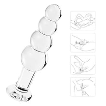 Load image into Gallery viewer, Glass Anal Beads, Crystal Butt Plug Personal Massage with Graduated Beads for Couple Lover (Clear)
