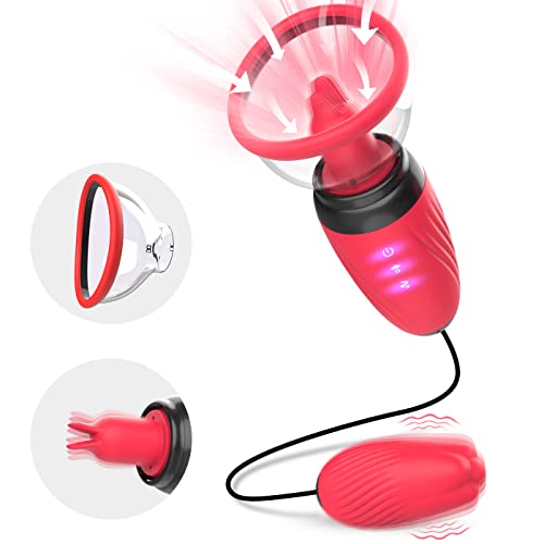 Electric Clitoral Vagina Vacuum Pussy Pump for Women, Clit Licker Sucker Toy G Spot Stimulator with 6 Suction 10 Licking Vibrating Modes, Nipple Breast Suckers Adult Sex Toys for Couples Pleasure Sex