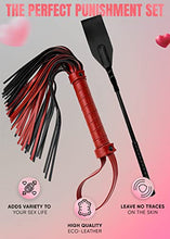 Load image into Gallery viewer, DERINODEM BDSM Sex Set Flogger 20&quot; Crop 18&quot; Adult Sex Play, Adult Bondage Set Whip, Leather Sex Crop, BDSM Set Sex Paddle Adult Flogger, Bondage Flogger Crop
