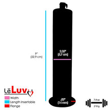 Load image into Gallery viewer, LeLuv Maxi Black Penis Pump for Men 12 inch Length x 2.25 inch Diameter Wide Flange Cylinder
