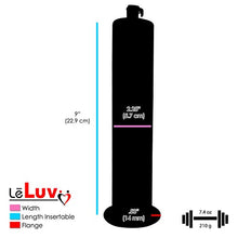 Load image into Gallery viewer, LeLuv Maxi Red Penis Pump for Men 12 inch Length x 2.25 inch Diameter Untapered 3mm Thick Seamless Vibrating Wide Flange Cylinder
