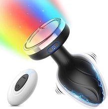 Load image into Gallery viewer, Butt Plug Vibrator- Light Up Butt Plug 10x LED Anal Plug Prostate Massager. 10x Butt Plug Vibrator Couples Sex Toys for Men. Vibrating Butt Plug Wireless Remote Sex Toys Machine Device Anal Vibrator.
