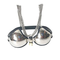 LESOYA Female Stainless Steel U-Type Cup Restraints Chastity Belt Device Lockable Women Bra Harness