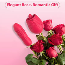 Load image into Gallery viewer, Rose Sex Toy Vibrator for Women 3 in 1 Clitoral Stimulator Tongue Licking Thrusting Vibrator with 10 Modes, Rose Adult Sex Toys Games,Clitoris Nipple Licker for Women Man Couple (RED2)
