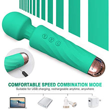 Load image into Gallery viewer, SIKXTOA Mini Vibrator, 8 Speeds 20 Patterns, G Spot Cordless Wand Massager, Clitoral Stimulator, Dildo, Sex Toys, Rechargeable Handheld Powerful Silent Waterproof Female Adult Toys (Wave Green)
