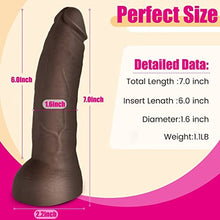 Load image into Gallery viewer, Luvkey 7 inch Realistic Dildo for Thrilling Solo or Couples Play,10 Vibration Modes Waterproof and Rechargeable Sex Toy for Women and Men Brown
