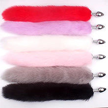 Load image into Gallery viewer, LSCZSLYH Fox Tail Anal Plug Tail Dildo Accessory Butt Plug Fox Tail Role Play for Couple Cosplay (Color : Heather Grey)
