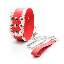 Load image into Gallery viewer, with White lace Collar with Traction Chain Role-Playing Props Couple Hotel Game Props (red)
