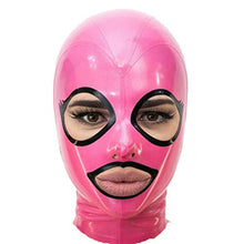 Load image into Gallery viewer, Pink Latex Mask Halloween Rubber Hood Open Beautiful Eyes and Mouth Back Zipper Mask Club Wear (XS)
