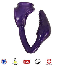 Load image into Gallery viewer, The Earl Cock and Ball Ring with Anal Plug -Purple
