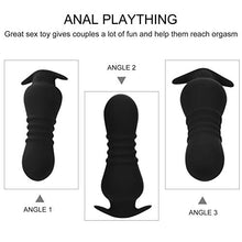 Load image into Gallery viewer, Healifty 1pc Anal Glass Plug Flirting Female Masturbator BDSM Game Vibrator Prostate Massager Butt Plug Adult Men Women Massager 9.00X4.00X2.50cm M
