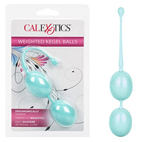 CalExotics Weighted Kegel Balls - Duotone Ben Wa Kegel Weights - Pelvic Floor Exercise Balls - Adult Silicone Sex Toys - Teal