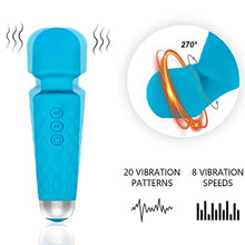 Load image into Gallery viewer, Vibrating Massager for Adults, Personal Massager for Women, More Than 20 Frequencies and 8 Modes, Integrated Waterproof Design Suitable for Any Scenario, Blue(6 * 1.5 INCH)
