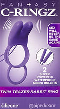 Load image into Gallery viewer, Pipedream Fantasy C-Ringz Twin Teazer Rabbit Ring Dildo, Purple, 1 Pound
