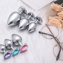 Load image into Gallery viewer, AKStore 3 Pcs Luxury Jewelry Design Fetish Heart Metal Anal Butt Plug(Mixed-1)
