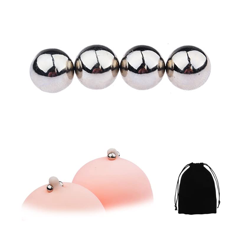 Magnetic Bead Nipple Clamps for Sex Pleasure, Clitoris Clips Bead, Weight Ball Nipple Clamps Sexual Pain for Women & Men, Nipple Toys for Daily Wearing or Flirting (4pcs)