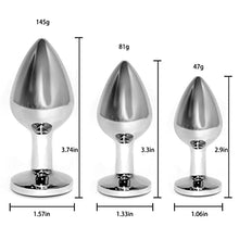 Load image into Gallery viewer, 3 Pcs Anal Butt Plug Luxury Jewelry Design Fetish Metal Sex Adult Toy for Women Men
