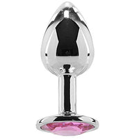 Adam & Eve Pink Gem Anal Plug Small Silver