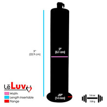 Load image into Gallery viewer, LeLuv Male Vacuum Pump Cylinder Eyro Large 1/2 inch Wide Flange and Female Quick-Disconnect Fitting 2 inch Diameter x 9 inch Length
