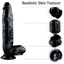 Load image into Gallery viewer, Black Realistic Monster Dildo, 12 Inch Huge Dildo Adult Sex Toy for Women with Suction Cup, Extra Thick Flexible Large Dildo
