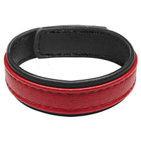 Strict Leather Nylon Hook Leather Cock Ring - Red