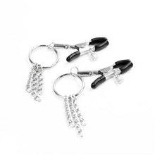 Load image into Gallery viewer, 2 PCs Nipple Clamps with Metal Ring, Adjustable Nipple Clips Clamps for Women Men, Breast Massage Nipple Clamps Non Piercing, Nipple Toys for Sex Pleasure (Ring&amp;Chains)
