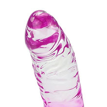 Load image into Gallery viewer, Realistic Dildos Penis with Suction Cup Base for Hands-Free Play, TPE Material Flexible Dildo for Female Vaginal G-spot Stimulator &amp; Anal Play Adult Sex Toy (Translucent Semi Purple)
