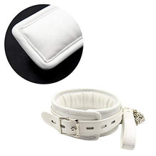 Load image into Gallery viewer, Amosfun Leather Leash Choker Neck Bondage Bed Sexy Harness Restraints for Couples Lovers White
