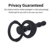 Load image into Gallery viewer, Silicone Strap On Penis Butt Plug, Anal Beads with Cock Ring, Delay Ejaculation Anus Plug Adult Massager Double Penetration Dildo Massager Anal Sex Toys for Male Man Women Couples
