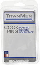 Load image into Gallery viewer, Doc Johnson Titanmen Silicone Cock Rings Double Pack, Black
