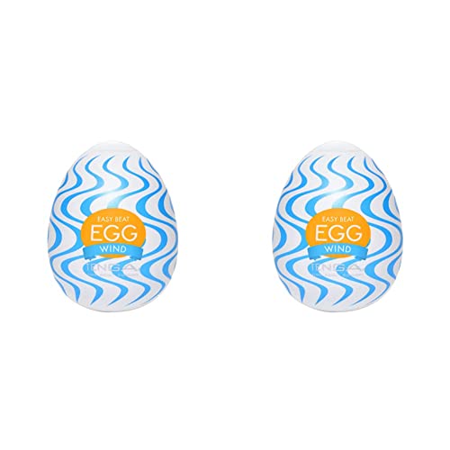 TENGA Disposable, One-Time Use Easy Beat Egg Male Portable Pleasure Device, Wind (Pack of 2)