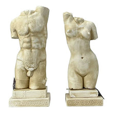 Load image into Gallery viewer, Set Nude Female &amp; Male Body Torso Greek Statue Sculpture Erotic Art Cast Stone
