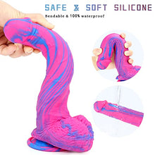 Load image into Gallery viewer, Double Layered Silicone Realistic Dildo Lifelike with Strong Suction Cup for Hands-Free Play, Realistic Penis for G-Spot Stimulation Adult Anal Sex Toys Unisex Couples Strap-on Compatible Cotton Candy
