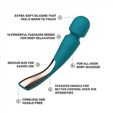 Load image into Gallery viewer, LELO Smart Wand 2 Medium Personal Wand Massager Tension Releasing Muscle and Body Massager, Waterproof &amp; Wireless Rechargeable Wand, Ocean Blue
