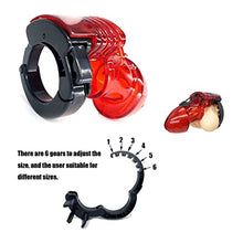 Load image into Gallery viewer, BOXIFA Male Chastity Device Cock Cage Sex Toys for Men Penis Belt Lock with Adjustable Rings 4 Penis Rings Lock Adult Games Red, 1.0 Count
