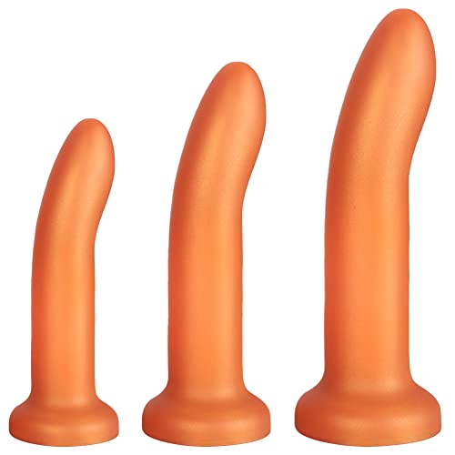 Butt Plug Trainer Kit, T-explorer Pack of 3 Silicone Anal Butt Plug Training Set, Anal Plugs Training Simple Dildos Set with Strong Suction Cup Base Prostate Sex Toys for Beginners Advanced Users