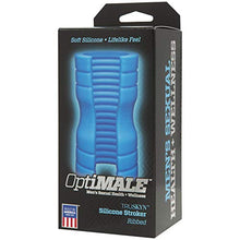 Load image into Gallery viewer, Doc Johnson OptiMALE - TRUSKYN Silicone Stroker - Ribbed - Blue
